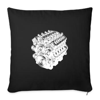 Engine Block Cylinder Displacement Fan Engine - Sofa pillowcase 17,3'' x 17,3'' (45 x 45 cm) - black - Front