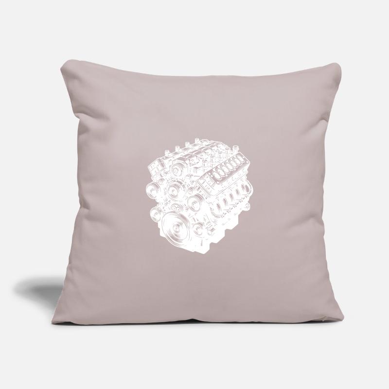 Engine Block Cylinder Displacement Fan Engine Sofa pillowcase 17,3'' x 17,3'' (45 x 45 cm)