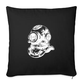 Diving Helmet Vintage Professional Diver Style - Sofa pillowcase 17,3'' x 17,3'' (45 x 45 cm) - black - Front