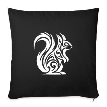 Cute Squirrel in Tattoo Style - Sofa pillowcase 17,3'' x 17,3'' (45 x 45 cm) - black - Front