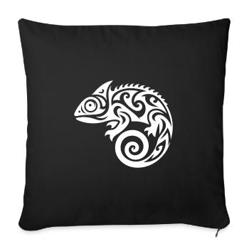 Pretty little chameleon tattoo - Sofa pillowcase 17,3'' x 17,3'' (45 x 45 cm) - black - Front