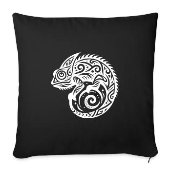 Chameleon tribal tattoo disguise - Sofa pillowcase 17,3'' x 17,3'' (45 x 45 cm) - black - Front