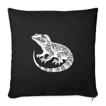 Bearded Dragon Tribal Tattoo Style Disguise - Sofa pillowcase 17,3'' x 17,3'' (45 x 45 cm) - black - Front