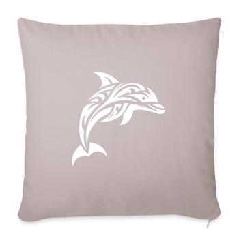 Saut Mignon Tatouage Dauphin - Housse de coussin décorative 45 x 45 cm - taupe clair - Devant