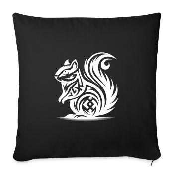 Cute Squirrel in Tattoo Style - Sofa pillowcase 17,3'' x 17,3'' (45 x 45 cm) - black - Front