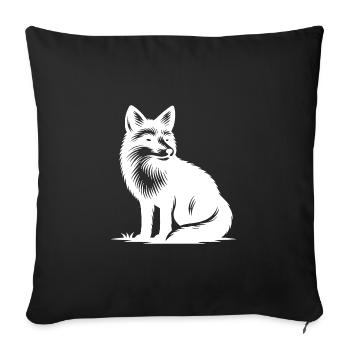 Renard mignon et rusé - Housse de coussin décorative 45 x 45 cm - noir - Devant