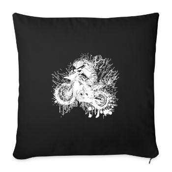Racing Motorcycle Off-Road Splash Style - Sofa pillowcase 17,3'' x 17,3'' (45 x 45 cm) - black - Front