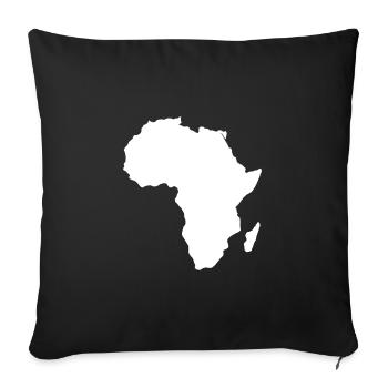 Kontinent Afrika Silhouette - Sofakissenbezug 45 x 45 cm - Schwarz - Vorne