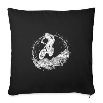 Cyclist Bicycle Mud Downhill Jump - Sofa pillowcase 17,3'' x 17,3'' (45 x 45 cm) - black - Front