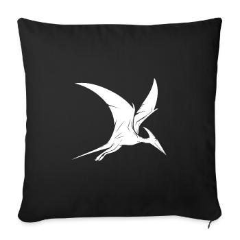 Dinosaure volant Ptérosaure Dino Ptéranodon - Housse de coussin décorative 45 x 45 cm - noir - Devant