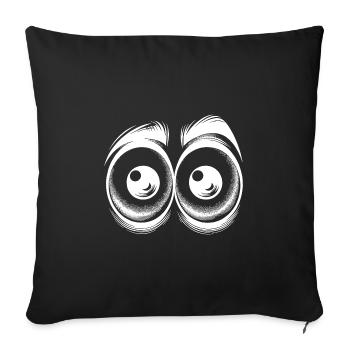 Funny eyes with a fixed gaze - Sofa pillowcase 17,3'' x 17,3'' (45 x 45 cm) - black - Front