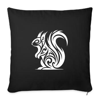 Cute Squirrel in Tattoo Style - Sofa pillowcase 17,3'' x 17,3'' (45 x 45 cm) - black - Front