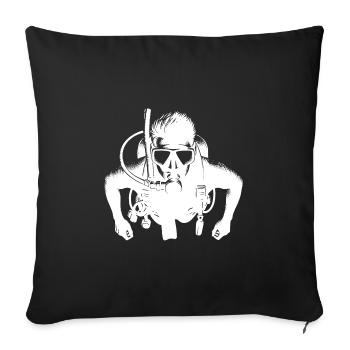 Plongeur sportif avec équipement Équipement - Housse de coussin décorative 45 x 45 cm - noir - Devant