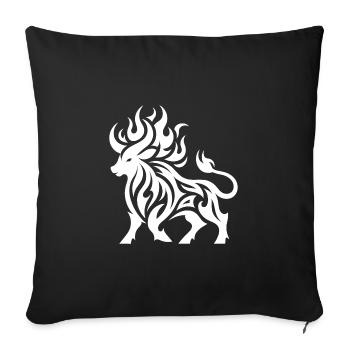 Burning Bull Tattoo Fire Flames Style - Sofa pillowcase 17,3'' x 17,3'' (45 x 45 cm) - black - Front