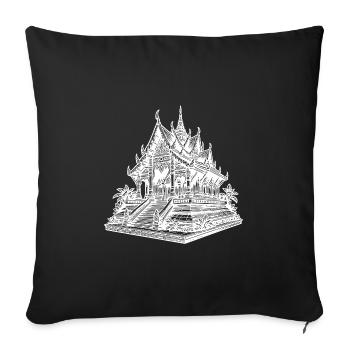 Exotic Pretty Thailand Temple - Sofa pillowcase 17,3'' x 17,3'' (45 x 45 cm) - black - Front