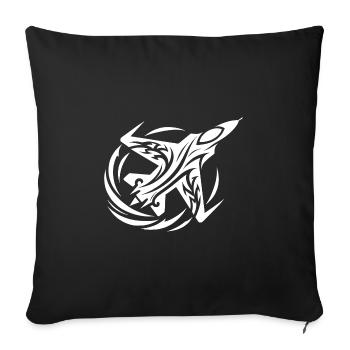 Avion miniature Avion de chasse télécommandé - Housse de coussin décorative 45 x 45 cm - noir - Devant