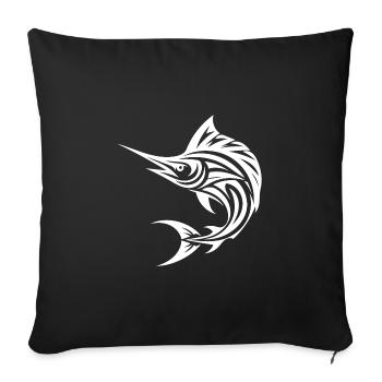 Swift Sailfish - Elegant Swordfish - Sofa pillowcase 17,3'' x 17,3'' (45 x 45 cm) - black - Front