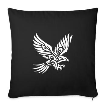 Élégant bel aigle sur d’énormes ailes - Housse de coussin décorative 45 x 45 cm - noir - Devant