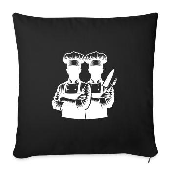 Chefs and Amateur Chefs Silhouette Portrait - Sofa pillowcase 17,3'' x 17,3'' (45 x 45 cm) - black - Front