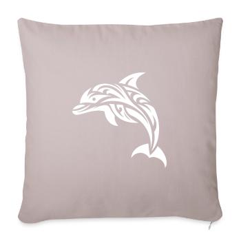 Mignon Jumping Tattoo Dolphin Grand dauphin - Housse de coussin décorative 45 x 45 cm - taupe clair - Devant
