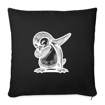 Pingouin mignon Petit pingouin dabbing - Housse de coussin décorative 45 x 45 cm - noir - Devant