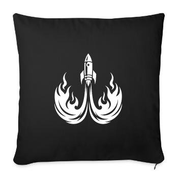 Launching spaceship in fire flames - Sofa pillowcase 17,3'' x 17,3'' (45 x 45 cm) - black - Front