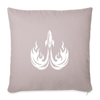 Launching spaceship in fire flames - Sofa pillowcase 17,3'' x 17,3'' (45 x 45 cm) - light taupe - Front