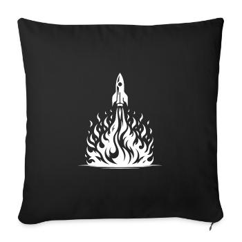 Rocket taking off in fire, flames, sea - Sofa pillowcase 17,3'' x 17,3'' (45 x 45 cm) - black - Front