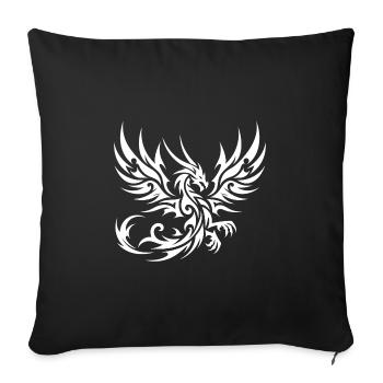 Wild Tattoo Tribal Dragon with Wings - Sofa pillowcase 17,3'' x 17,3'' (45 x 45 cm) - black - Front