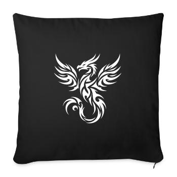 Dragon de tatouage tribal volant avec des ailes - Housse de coussin décorative 45 x 45 cm - noir - Devant