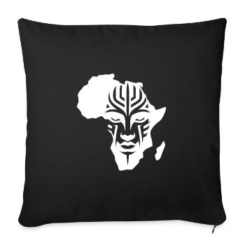 Continent africain masques tatouage Style bijoux - Housse de coussin décorative 45 x 45 cm - noir - Devant