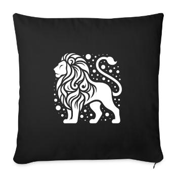 Elegant lion with wild mane - Sofa pillowcase 17,3'' x 17,3'' (45 x 45 cm) - black - Front
