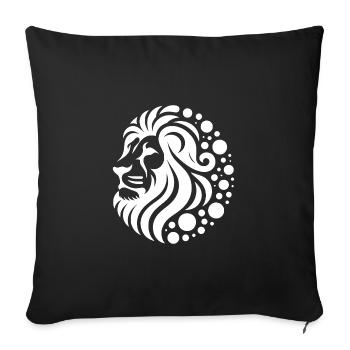 Proud lion's head with mane - Sofa pillowcase 17,3'' x 17,3'' (45 x 45 cm) - black - Front