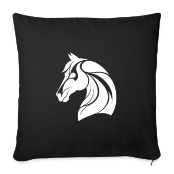 Tête de cheval élégante - Housse de coussin décorative 45 x 45 cm - noir - Devant