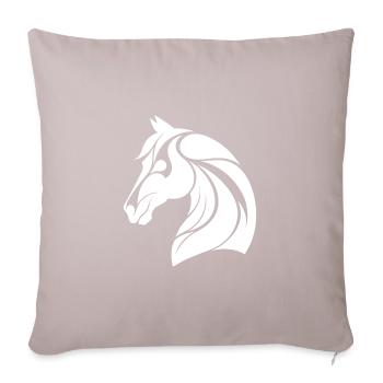 Eleganter Pferdekopf - Sofakissenbezug 45 x 45 cm - helles Taupe - Vorne