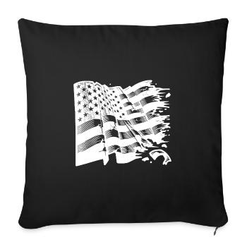 USA Flag Tattoo Style - Sofa pillowcase 17,3'' x 17,3'' (45 x 45 cm) - black - Front