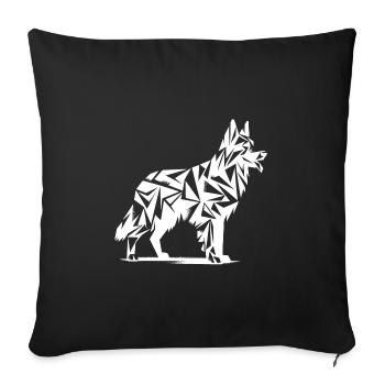 Geometric German Shepherd - Sofa pillowcase 17,3'' x 17,3'' (45 x 45 cm) - black - Front