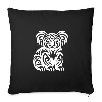 Mignon Koala Tribal Australien Tattoo - Housse de coussin décorative 45 x 45 cm - noir - Devant