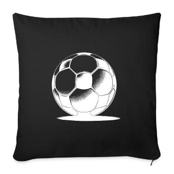 Ballon de football avec ombre - Housse de coussin décorative 45 x 45 cm - noir - Devant