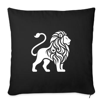 Elegant tattoo lion with powerful mane - Sofa pillowcase 17,3'' x 17,3'' (45 x 45 cm) - black - Front