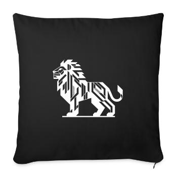 Geometric lion with elegant mane - Sofa pillowcase 17,3'' x 17,3'' (45 x 45 cm) - black - Front