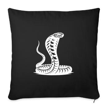 Snake Cobra Neck Shield Threatening Posture Design - Sofa pillowcase 17,3'' x 17,3'' (45 x 45 cm) - black - Front