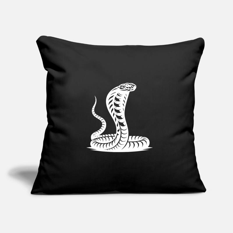 Conception de posture menaçante de bouclier de cou de cobra de serpent Housse de coussin décorative 45 x 45 cm