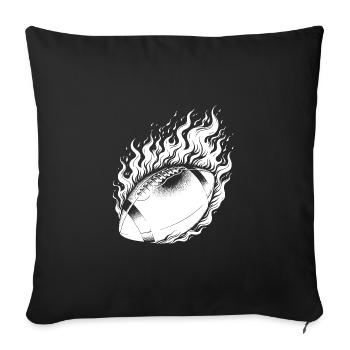 Blatant throwing football in flames and fire - Sofa pillowcase 17,3'' x 17,3'' (45 x 45 cm) - black - Front