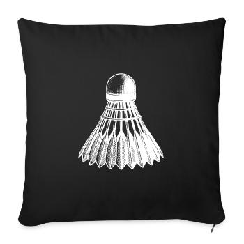 Badminton Ball Tattoo Style - Sofa pillowcase 17,3'' x 17,3'' (45 x 45 cm) - black - Front