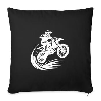 Machine tout-terrain Hobby Motorsport en saut - Housse de coussin décorative 45 x 45 cm - noir - Devant