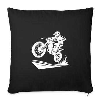Machine tout-terrain Jumping Motorsport Enduro - Housse de coussin décorative 45 x 45 cm - noir - Devant