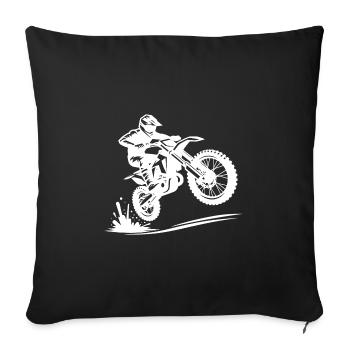 Machine tout-terrain dans le saut Hobby Enduro Motorsport - Housse de coussin décorative 45 x 45 cm - noir - Devant