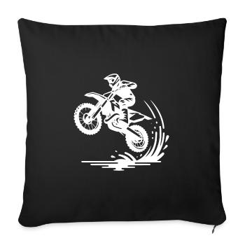 Motorsport Enduro Jumping Machine - Sofa pillowcase 17,3'' x 17,3'' (45 x 45 cm) - black - Front
