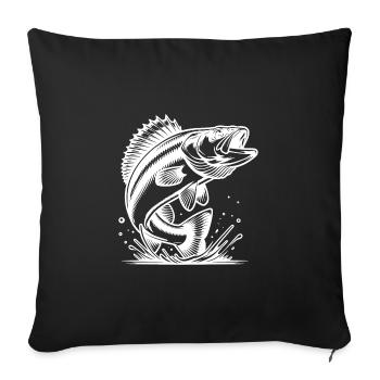 Elegant Jumping Zander Predator - Sofa pillowcase 17,3'' x 17,3'' (45 x 45 cm) - black - Front